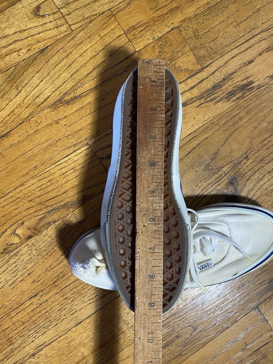 Vintage VANS Made In The USA White Canvas Blue Foxing Stripe 6.5