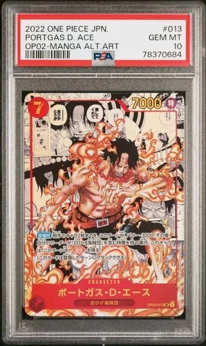2022 ONE PIECE JPN PARAMOUNT WAR MANGA ALT ART #013 PORTGAS D. ACE PSA 10
