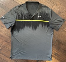 Nike Dri-FIT Standard Fit Herren Golf Poloshirt Grau Schwarz Gelb S Kurzarm