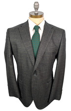 BOSS Hugo Sport Coat Wool Janson Green Black Tic Dual Vent Sz 44R
