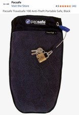 Pacsafe Travelsafe 100 Portable Travel Safe Black/Gray Key Lock