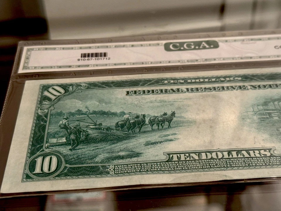 1914 $10 Federal Reserve Blue Seal Large-Size Note graded *Gem 67* Uncirculated - Image 4 of 4