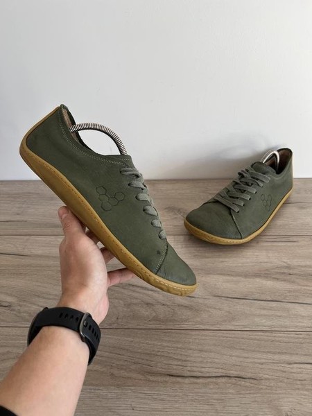 Men Vivo Barefoot Boots Khaki Leather 43