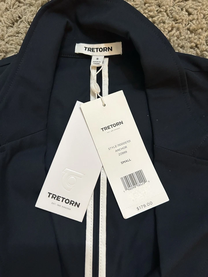 Новый с Ярлыками $179 Tretorn мужской темно-синий спортивная куртка размер маленький спортивный пальто производительности - Изображение 2 из 4