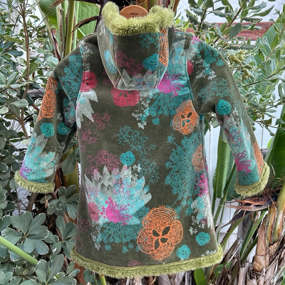 Abrigo Vintage Kenzo Junior Floral Forrado en Vellón Niñas 6 Multicolor Foto 4 de 4