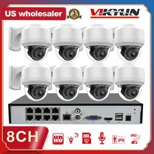 Vikylin 8ch 8 POE CCTV System 5MP 4X Zoom PTZ Security IP Camera Dome MIC IR Lot