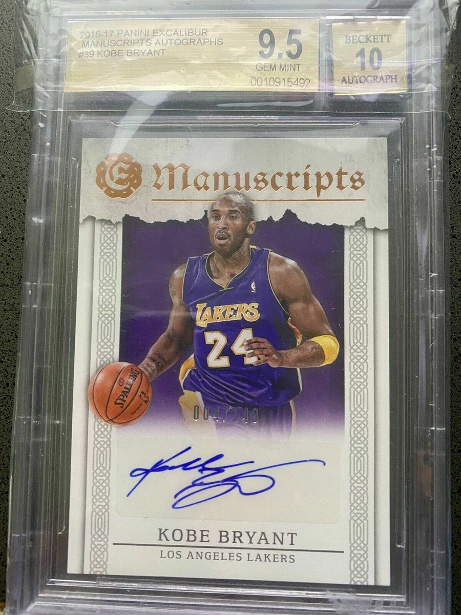 KOBE BRYANT Autograph 2016-17 Panini Manuscripts Excalibur. Graded