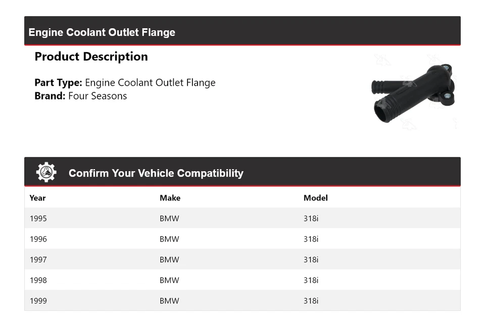 Para 1995-1999 BMW 318i flange de saída de líquido de arrefecimento do motor 4 estações 1996 1997 1998 - Imagem 2 de 4