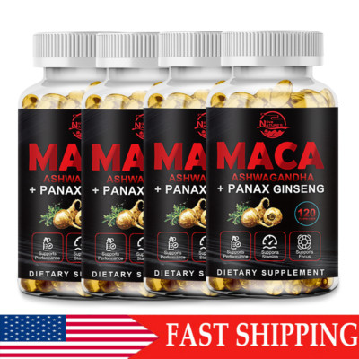 Organic Maca Root 120 Capsules 10000mg, Peruvian Maca Extract for Men & Women