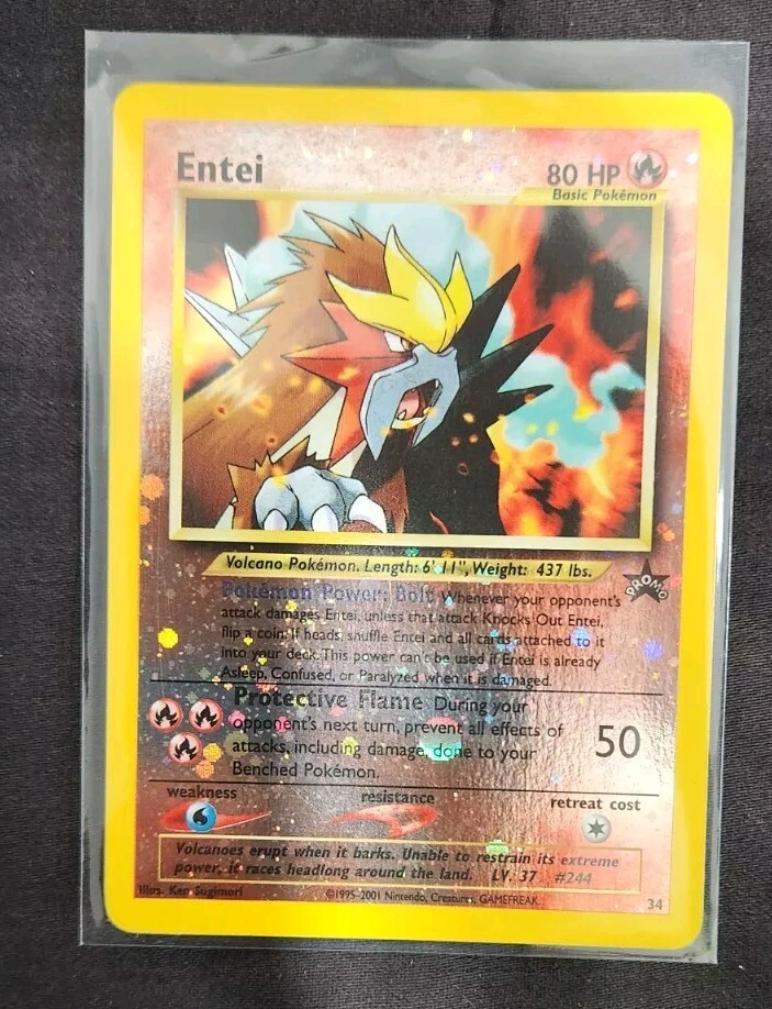 Entei SWIRL Cosmos Black Star Promo 34 Movie Promo Pokemon TCG Card Near Mint NM