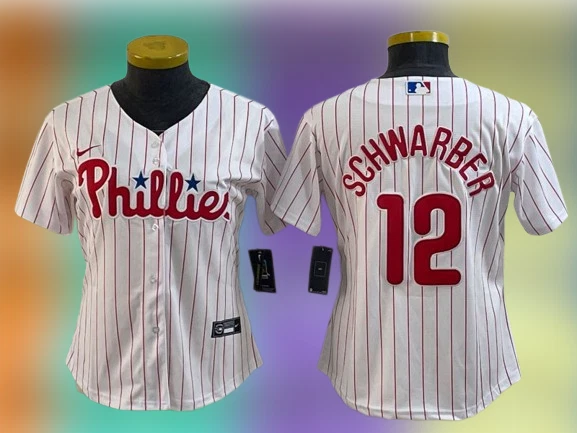 Women's Philadelphia Phillies #12 Kyle Schwarber Cool Base Stitched Jersey