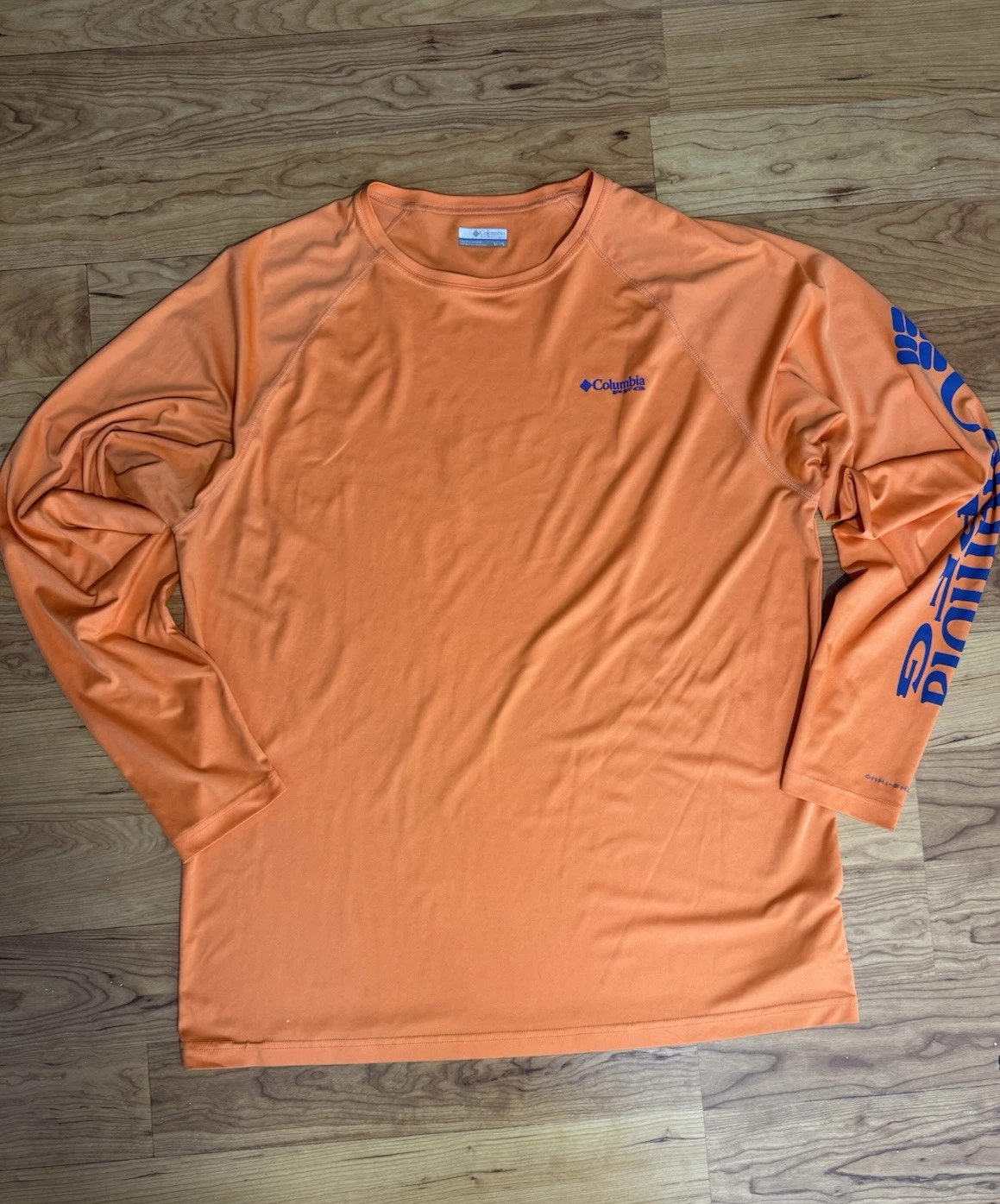 Columbia PFG Shirt Omni Shade Mens XL Orange Performance Fishing Gear