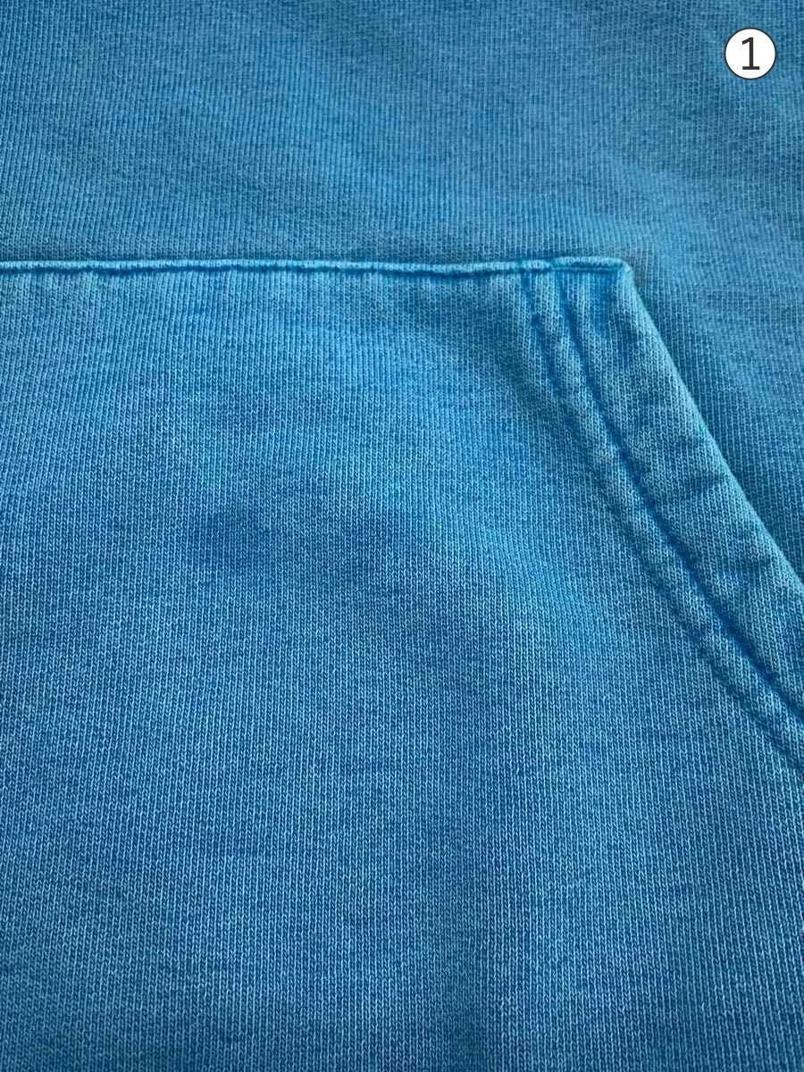 Felpa Supreme con cappuccio S cotone blu tinta unita usata