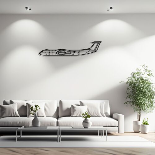 C-141 Starlifter Silhouette Metal Wall Art, Airplane Silhouette Wall Decor, Meta - Picture 1 of 11