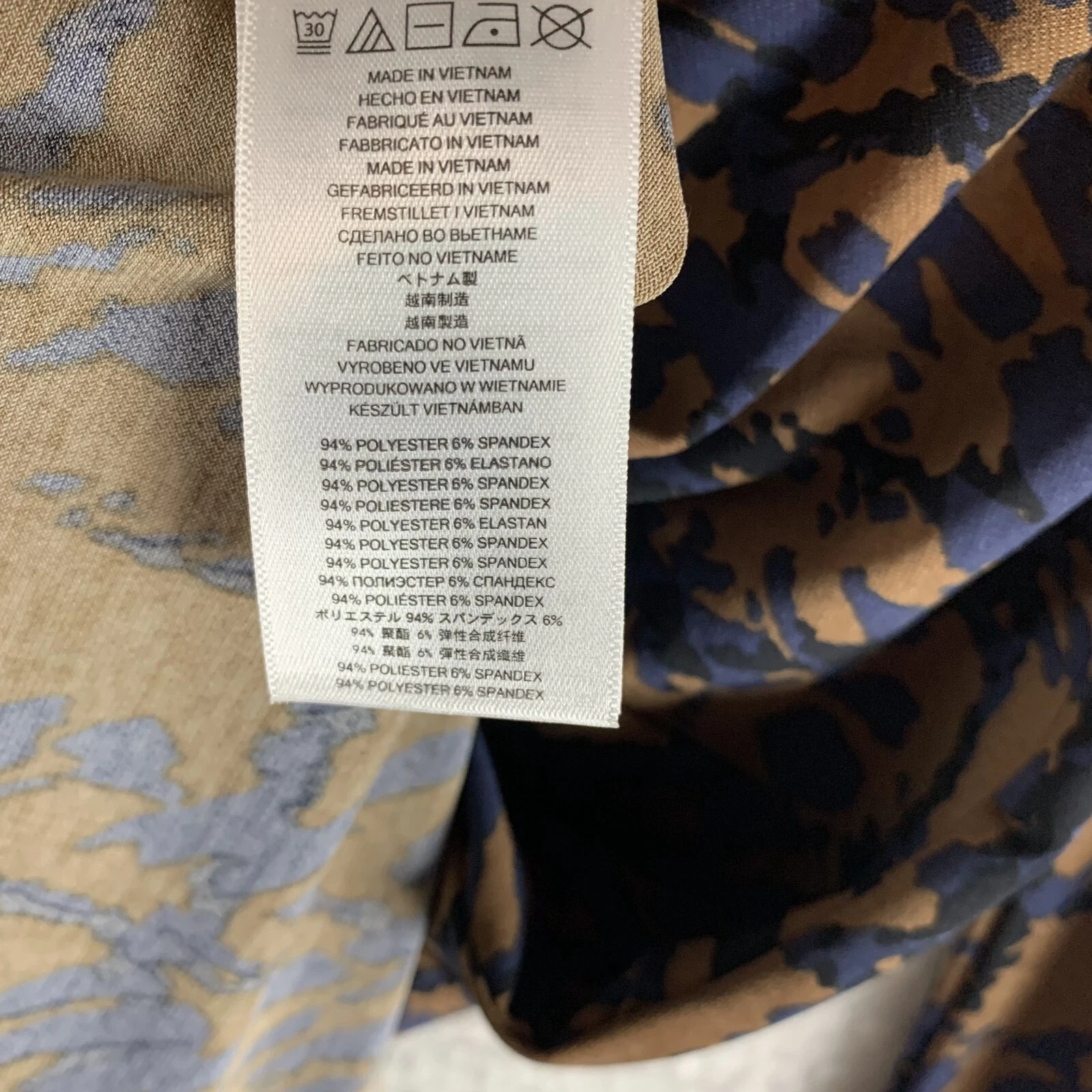 Michael Kors abito tubino donna M marrone geometrico elasticizzato ritorto davanti 7953