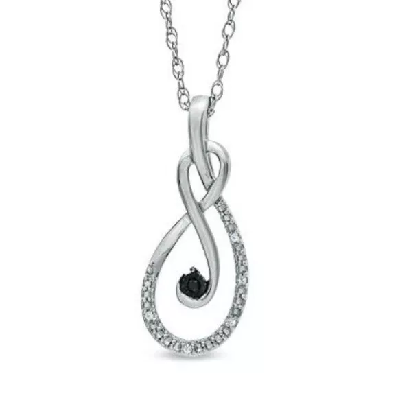 Zales black diamond infinity on sale necklace