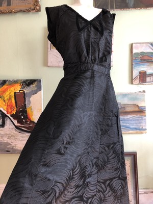 black brocade gown
