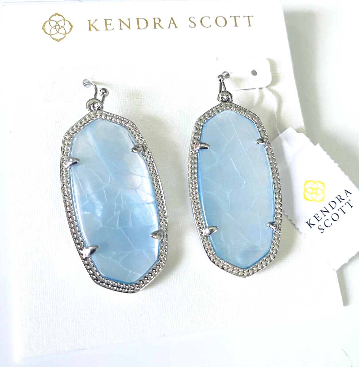 NEW! Kendra Scott ELLE Drop Earrings BLUE Mother of Pearl Earrings