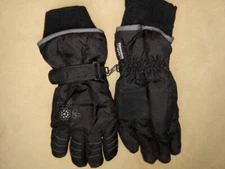 POLAR EXTREME Women L Thinsulate Winter Snow Ski Gloves Black with Flower Design
