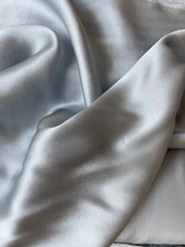 Silver Grey 100% Silk Crepe-backed Satin Fabric Per Meter, 138cm wide