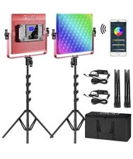 GVM RGB LED Soft Video Light Panel Kit R50R288-2L