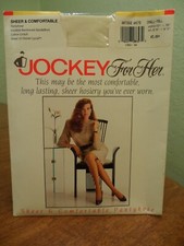 VTG Jockey for Her Sheer Comfortable Pantyhose Antique White Small Tall NOS