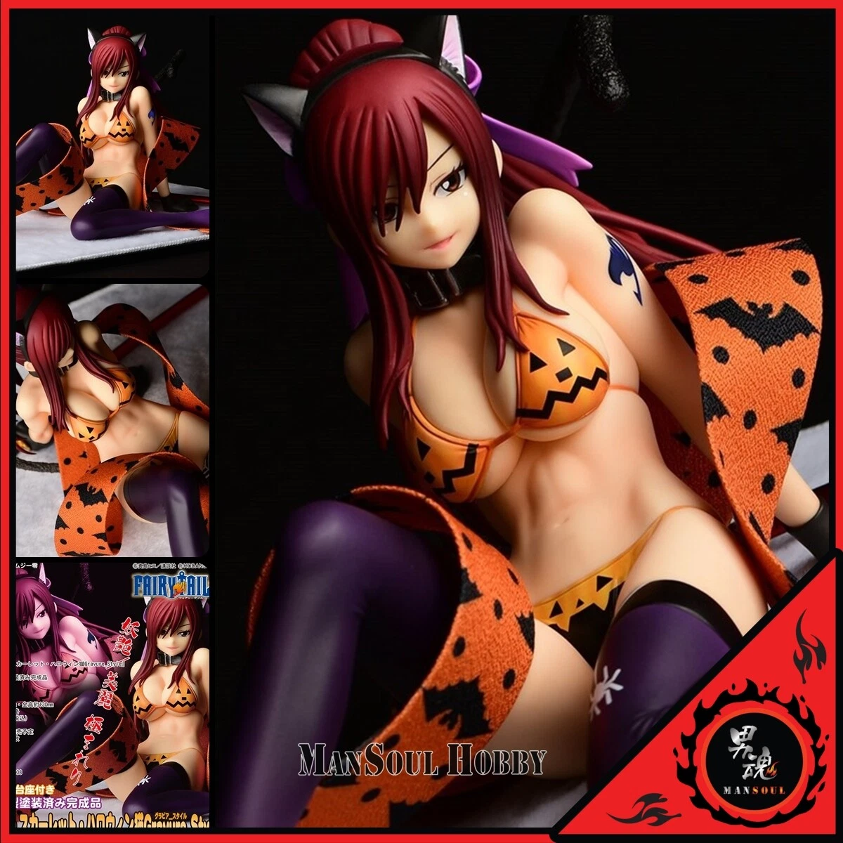 NEW ORCATOYS Fairy Tail Erza Scarlet Halloween Cat Gravure Style Figure  Preorder | eBay