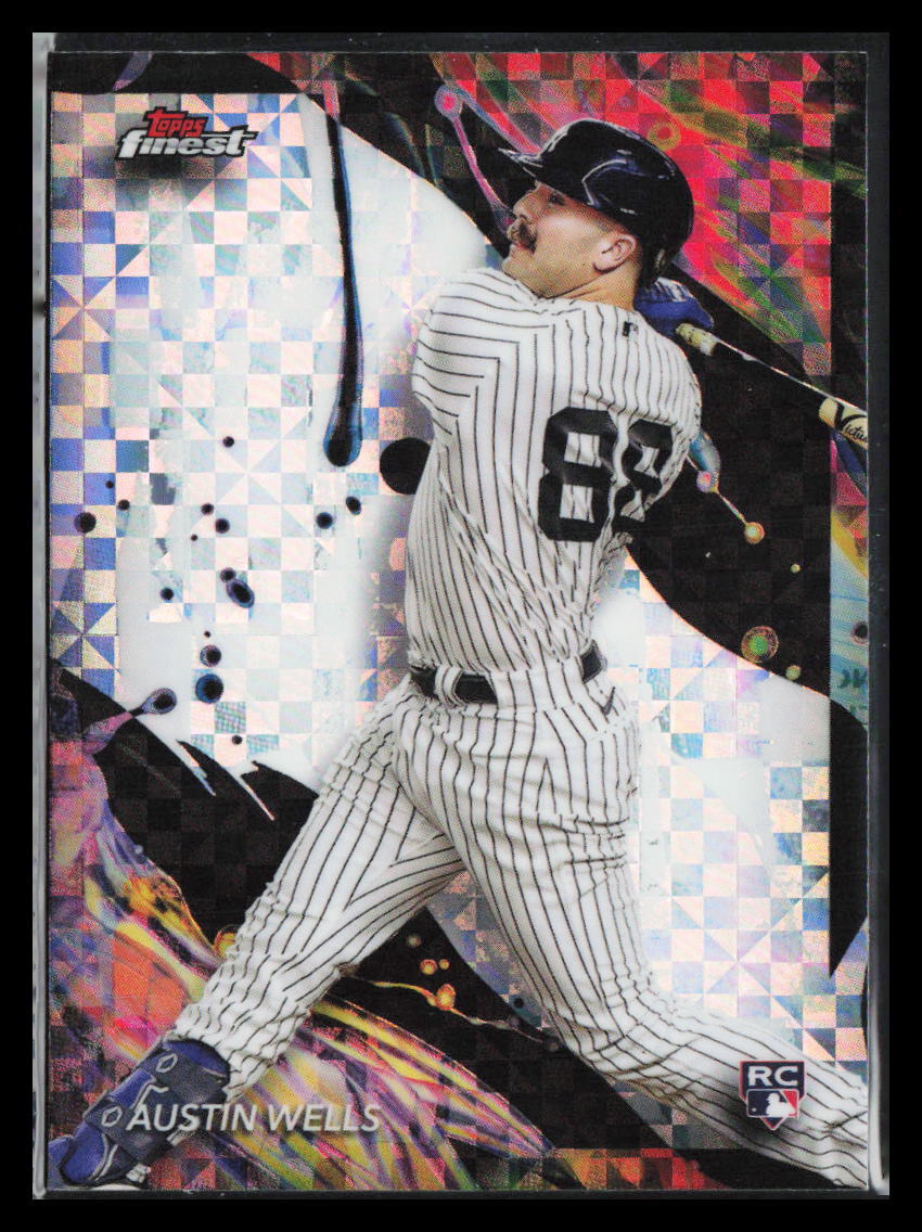 2024 Topps Finest Austin Wells #116 Checkboard Refractor Uncommon