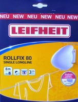 Leifheit Wandtrockner Rollfix Single 80 Longline, 8M WäScheleine, Ausziehbar