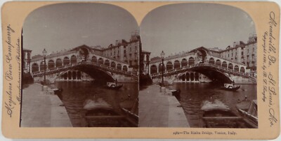 Italien.Italy.Italia.Venedig.Venedig.Die Rialtobrücke.Stereo Foto Keystone.1896.