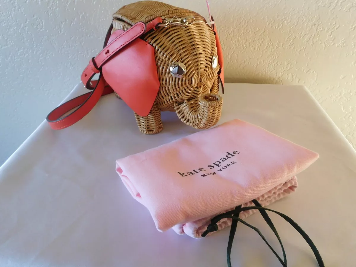 New KATE SPADE New York Tiny Wicker Elephant Crossbody Bag