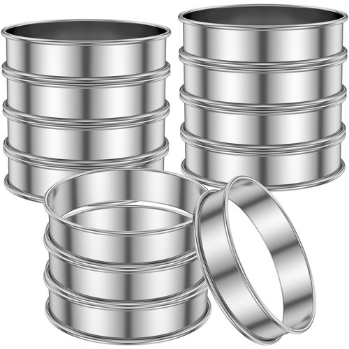 12Pcs English Muffin Rings 304 Stainless Steel Crumpet Rings Nonstick Tart NXX - Picture 19 of 27
