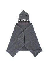 Shark Kids Bath Hooded Towel Wrap, 51 x 23, Cotton, Gray, Your Zone