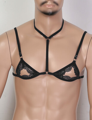 Maeau Intimo Uomo Sissy – Set Reggiseno E Slip In Pizzo, Morbido E Traspirante, Taglie Forti, Per Occasioni Speciali - 3