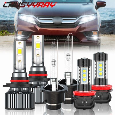 For Honda Odyssey 2011-2016 2017 HID LED Headlight High Low +LED Fog Light Bulbs