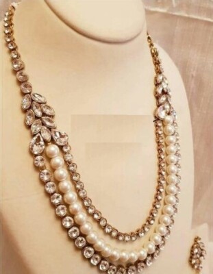 Traditonal Indian Ethnic Jewellery Bollywood style Golden Kundan