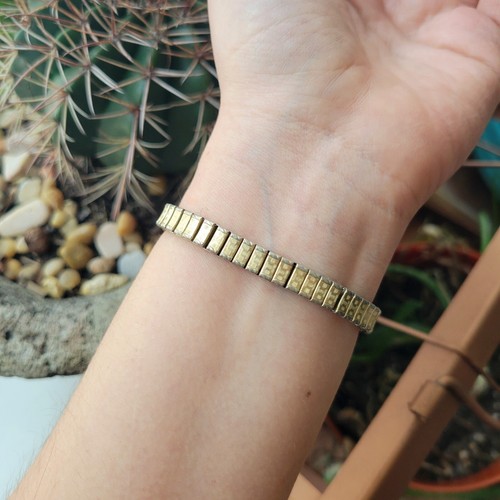 Vintage Retro Gold & Brown Classic Oval Stretch Watch - Picture 7 of 9
