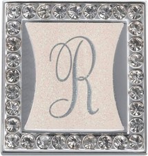 Lillian Rose 1" MONOGRAM CLIP with Rhinestone Frame - LETTER 'R'