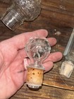 Vintage Decanter Stopper GLASS Lot of 3 - Rectangular Prism & Round — photo 4