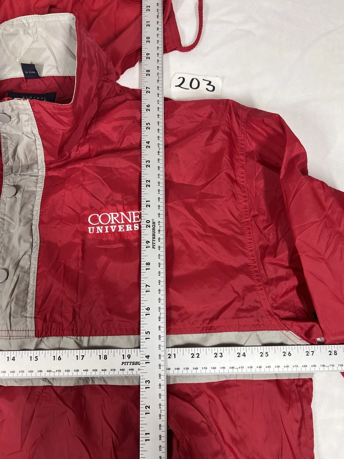 Vintage King Louie Cornell University Red Nylon Anorak Pullover Jacket XL image 6