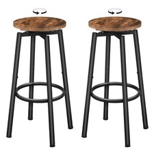 Bar Stools Swivel Bar Stools Set of 2 24.9" Round Bar Chairs Backless Modern ...