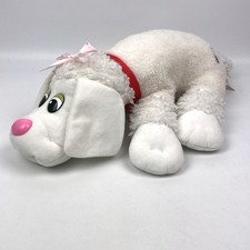 Hasbro 2020 Large POUND PUPPY 17" White Poodle Pink Bow Collar Plush Toy Dog