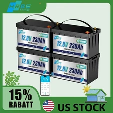 1-4PCS 12V 230Ah Bluetooth Low Temp LiFePO4 Lithium Battery 200A BMS RV Marine