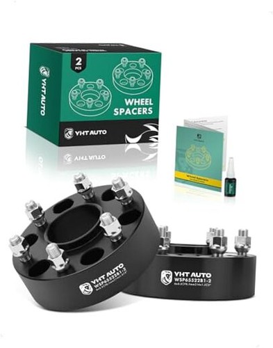  6x5.5 Hubcentric Wheel Spacers 2 inch Fits Chevy, GMC, 2 Inch(2PCS) Black - Picture 1 of 7