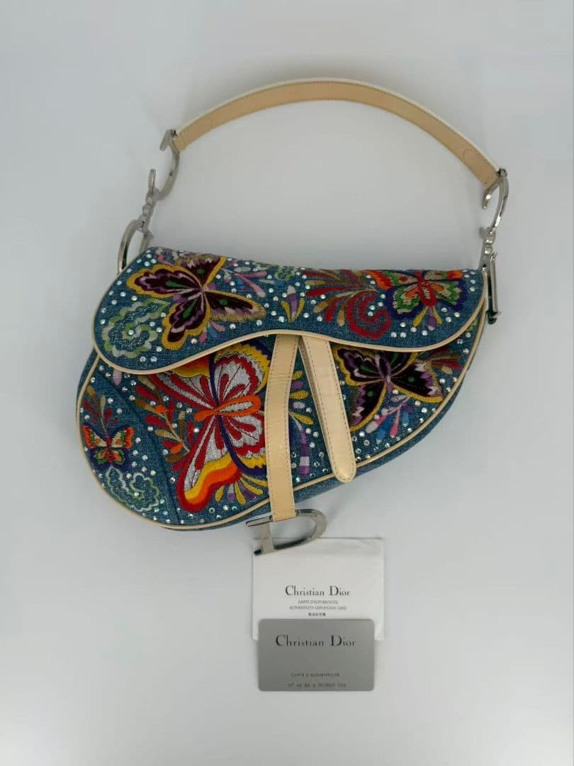 Dior Butterfly Denim Saddlebag 2002 Fashion Accessories collection