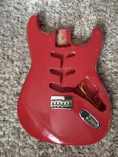 MJT Nitro Guitar Body Mark Jenny VTS Fiesta Red Strat Callaham Bridge & Saddles