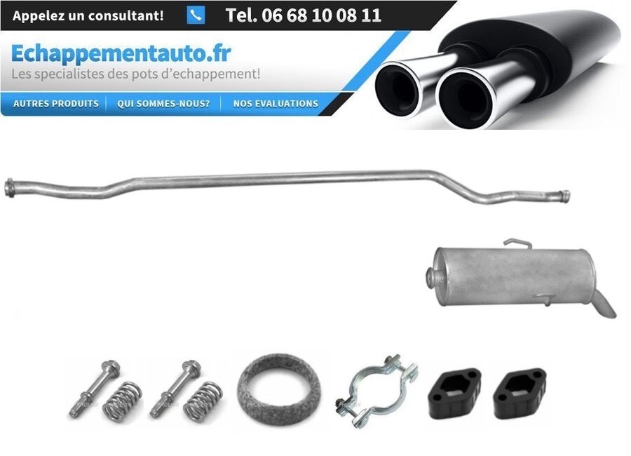 Échappement central Peugeot 106 éliminant les vibrations et fumées