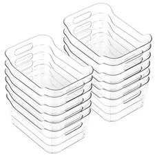 Best 12 Pack Clear Plastic Storage Bins Acrylic Organizer and Containers with