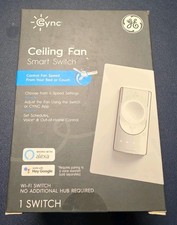GE Cync Ceiling Fan Smart Switch Wi-Fi Alexa Google 4 Speed Setting White