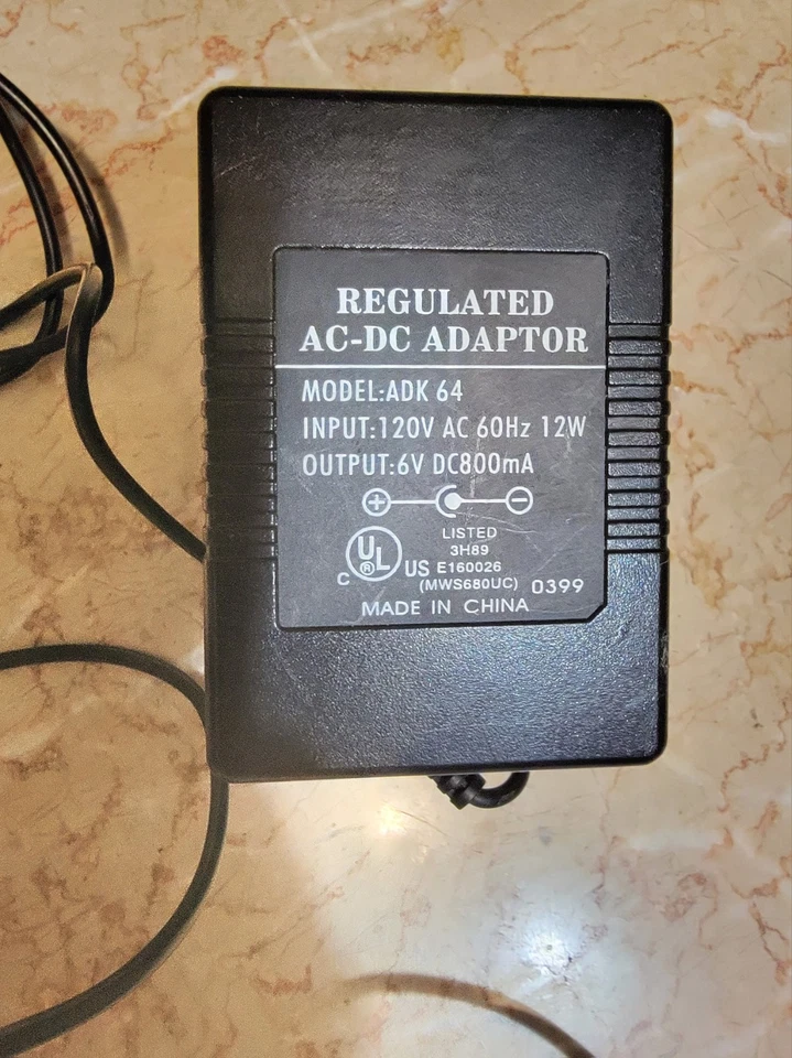 Casio AC Adapter AD-K64 Input AC120V 16W Output 6V 800mA OEM Genuine Tested - Image 2 of 2